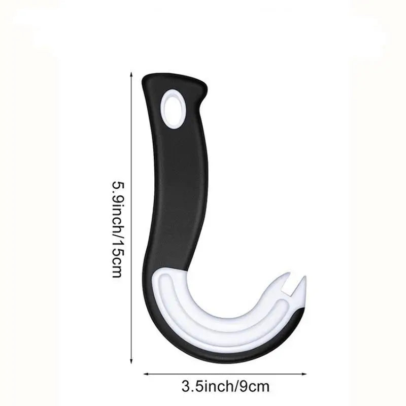 Easy-Grip Hook Can Opener - Durable Plastic, Perfect For Home & Restaurant Use, Ideal Christmas Party Accessory Qme Black