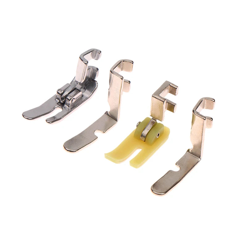 Sewing Machine Zipper Presser Foot Iron Plastic Left Right Hole Qme 4pcs