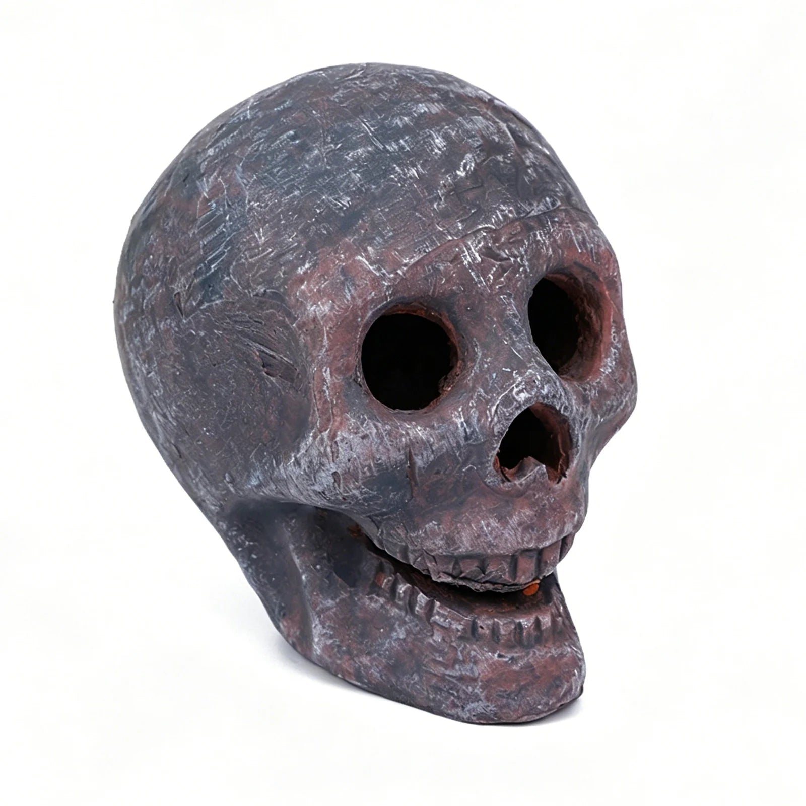 Halloween Human Skull Ornament Realistic Shape & Fireproof Imitated Human Skull Pit for Bonfire Campfire Fireplaces Qme 1PCS