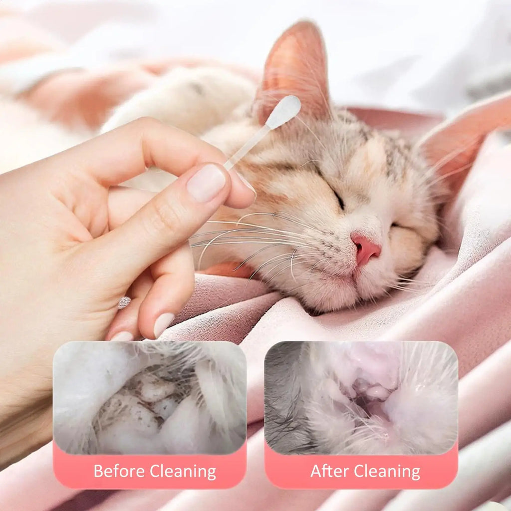 Dog Ear Cleaning Swabs Pet Cleaner Tool Plant Extracts Daily Wax Dirt Qme