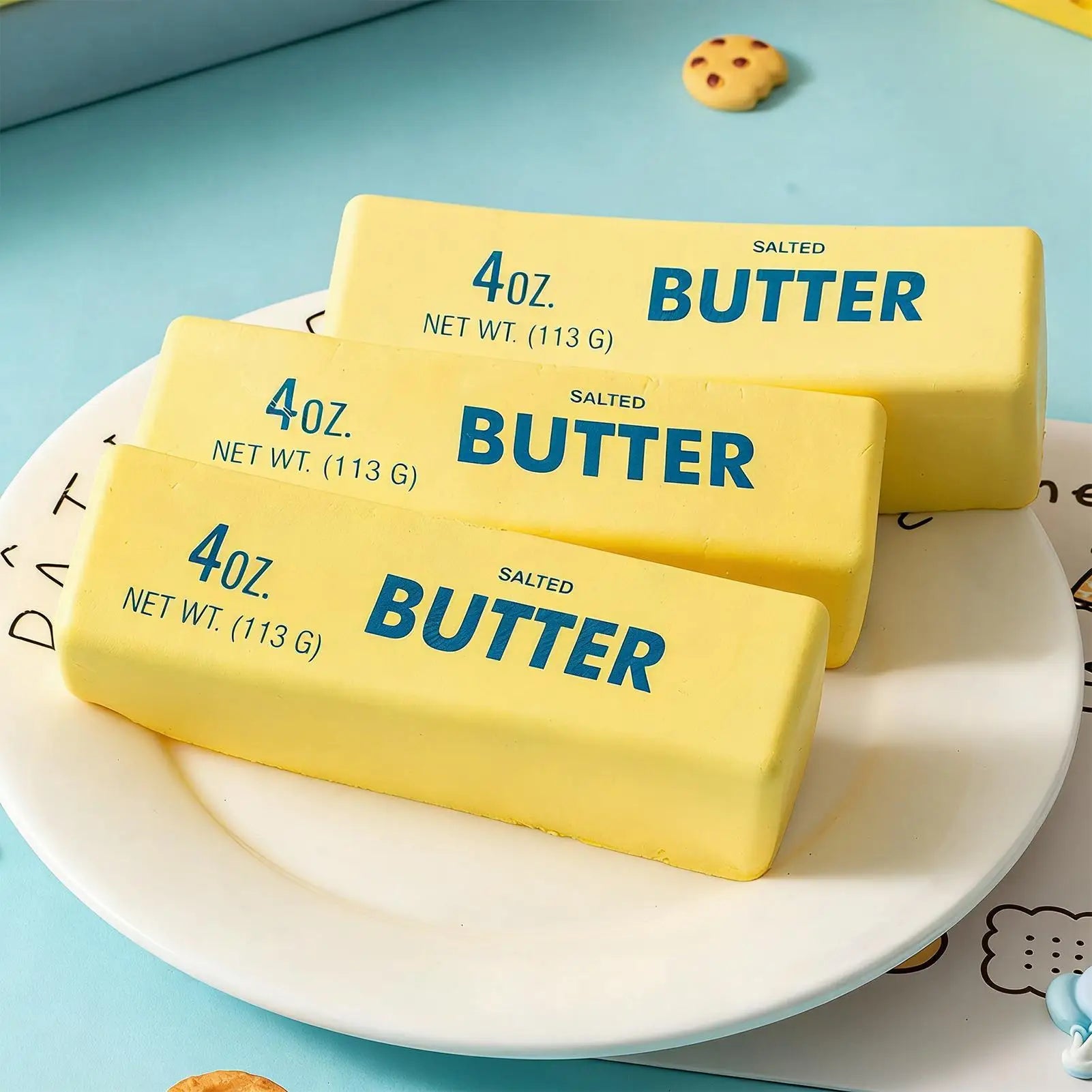 1pc Fidget Squeeze Toy Realistic Butter Stretchy Dough 13x3.8x3.8cm Slow Rebound Soft Stress Squeeze Toy for Kids Adults Student Qme