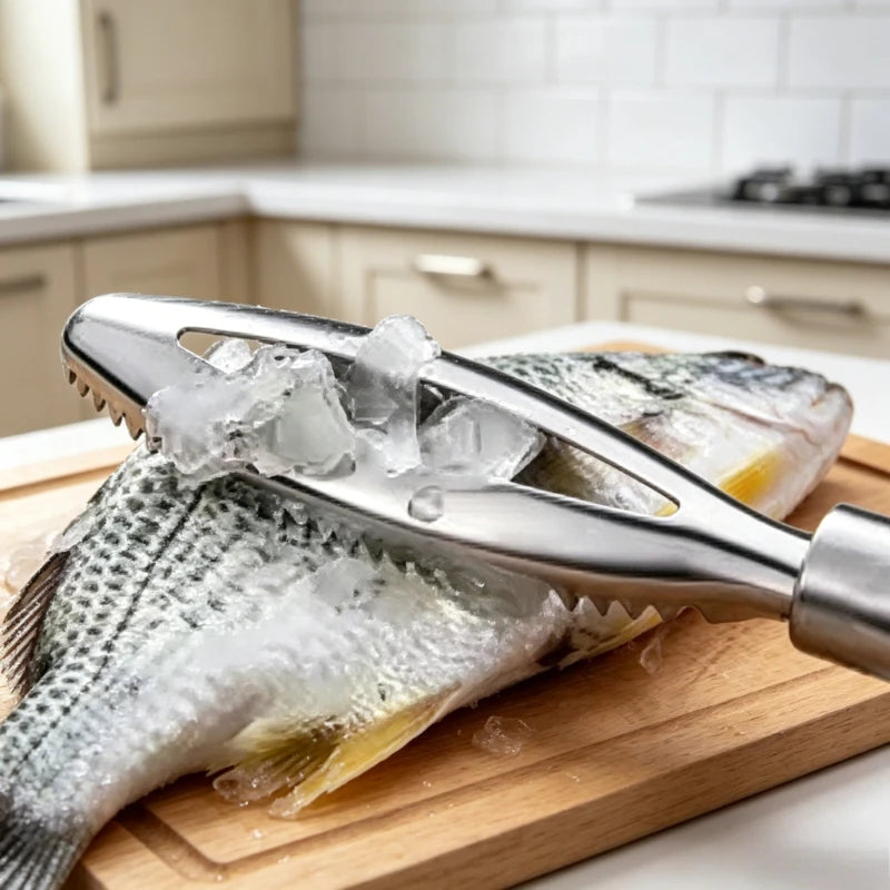 Stainless Steel Fish Scale Scraper Fast Remove Cleaner Peeler Skin Qme
