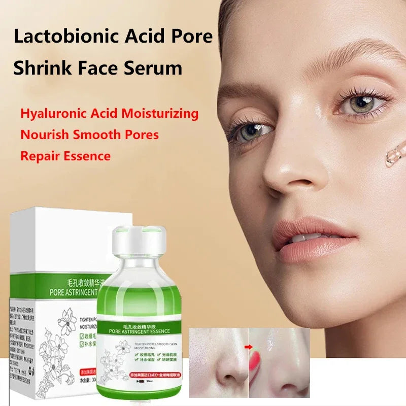 Lactobionic Acid Pore Shrink Face Serum Hyaluronic Moisturizing Qme
