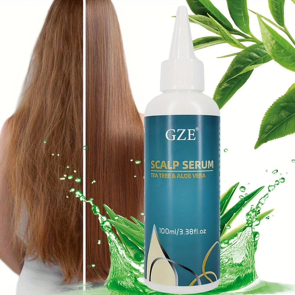 GZE Scalp Serum With Tea Tree & Aloe Vera Leave-In Conditioner Remove loose dandruff flakes For Dry Scalp for Women and Men Qme