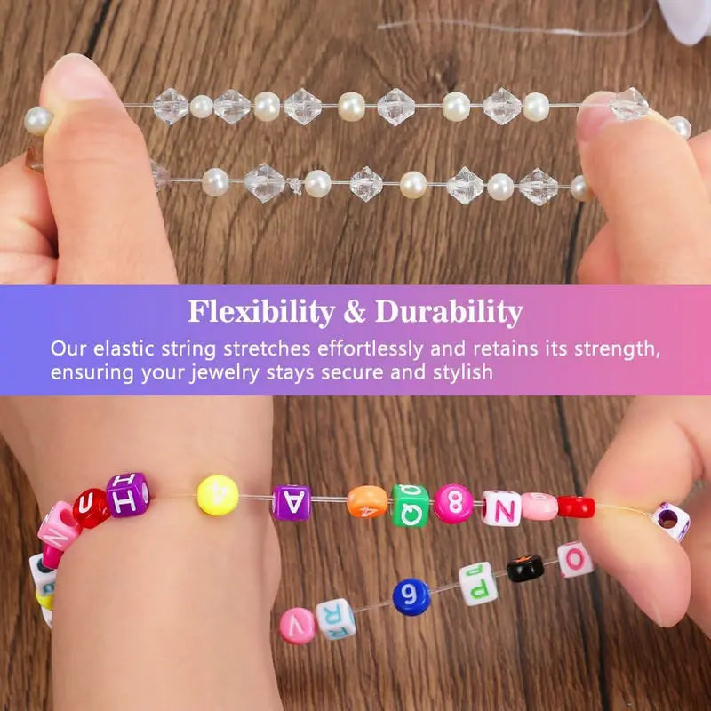 Stretchy Bracelet String 0.7mm Crystal Clear Elastic String Bead Cord for Bracelets, Necklaces, Crafts, Jewelry Making Supplies Qme