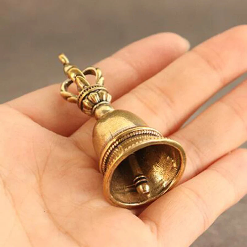 Home Decoration Craft Vintage Brass Bell Charm Pendant DIY Keychain Qme