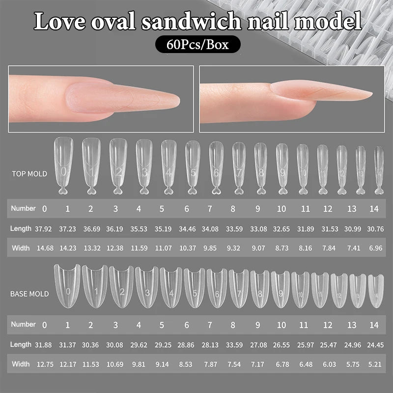 Sandwich Dual Nail Forms Quick Extensions-dual T-shaped Ellipse Qme