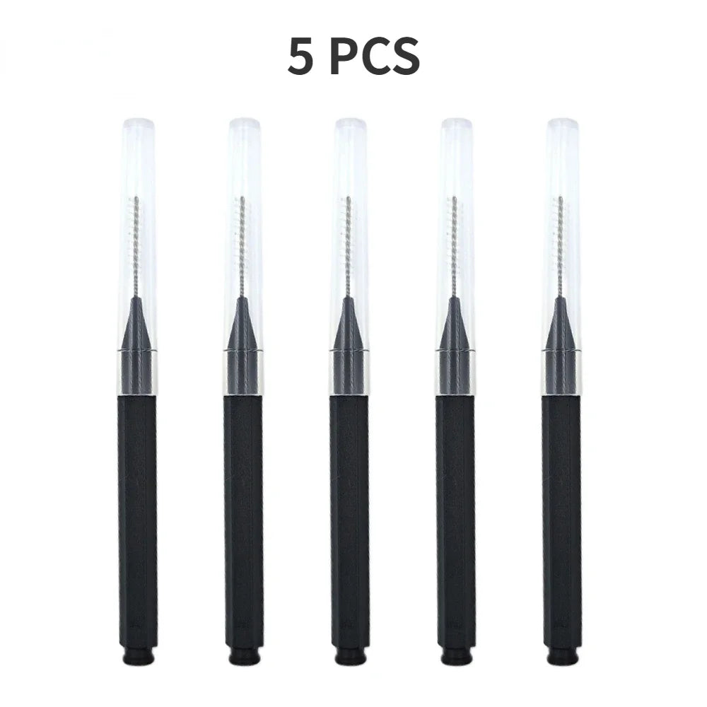 5/10/50PCS Mini Eyebrow Brush Brow Perm Brush Disposable Brow Lifting Brushes Bendable Micro Eyelash Brush Applicators Tools Qme 5PCS Black