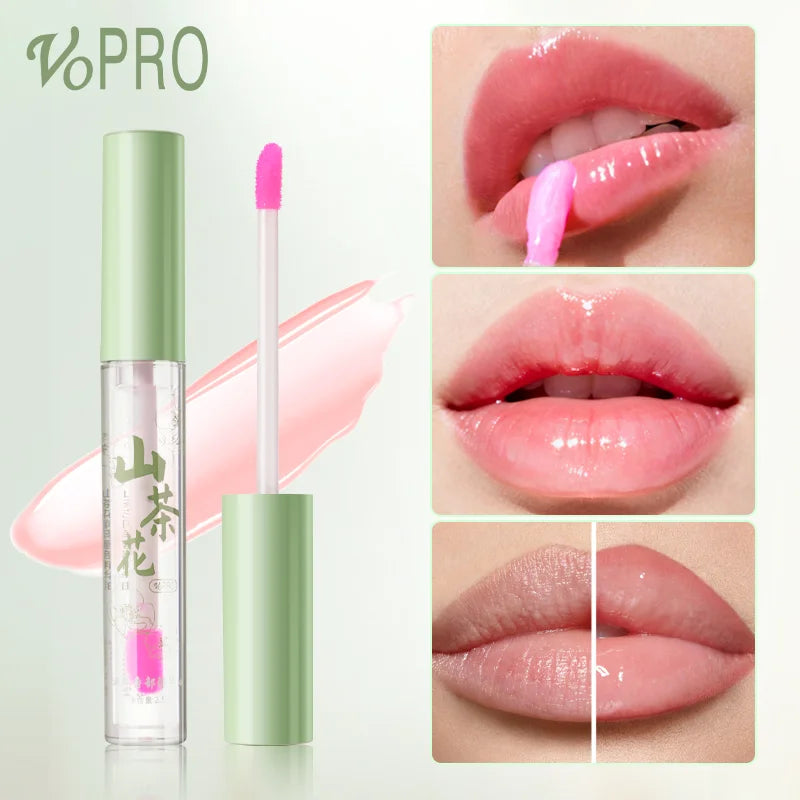 Camellia Magic Color Changing Hydrating Lip Glow Oil, With Plant Squalane,Moisturizing & Nourishing,Long-Lasting, Non-Sticky Qme