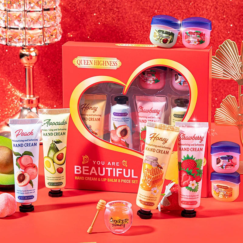 Christmas Lip Balm Hand Cream Texture Anti-cracking Moisturizing Qme