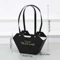 1Pc Portable Flower Basket Rose Flower Wrapping Box Gift Bag For Wedding Birthday Christmas Party Flower Bouquet Decor Supplies Qme Black