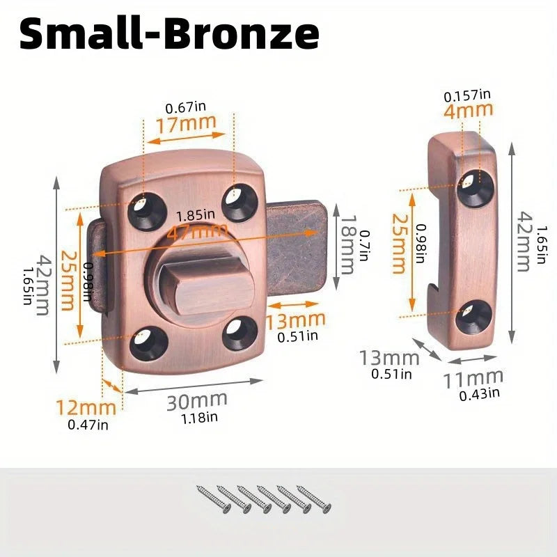 Secure Your Home With This Heavy-Duty Swivel Bolt Door Lock! Qme Small Bronze