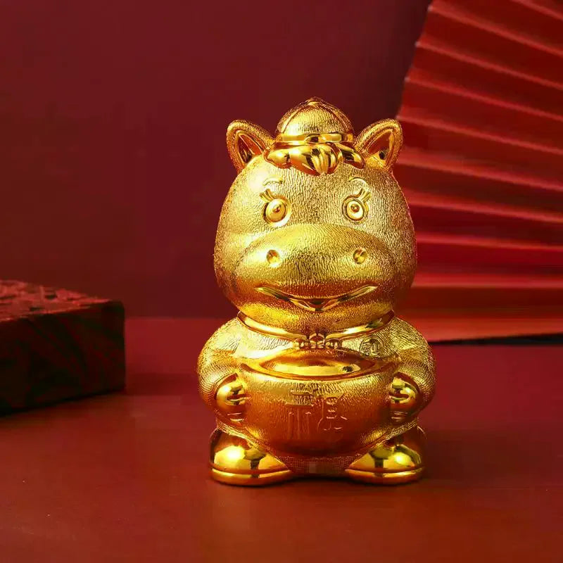 Creative Horse Ornament Lucky Traditional Home Statue Ingot Can Be Rotated Home Decoration Office Desktop Decoration Qme