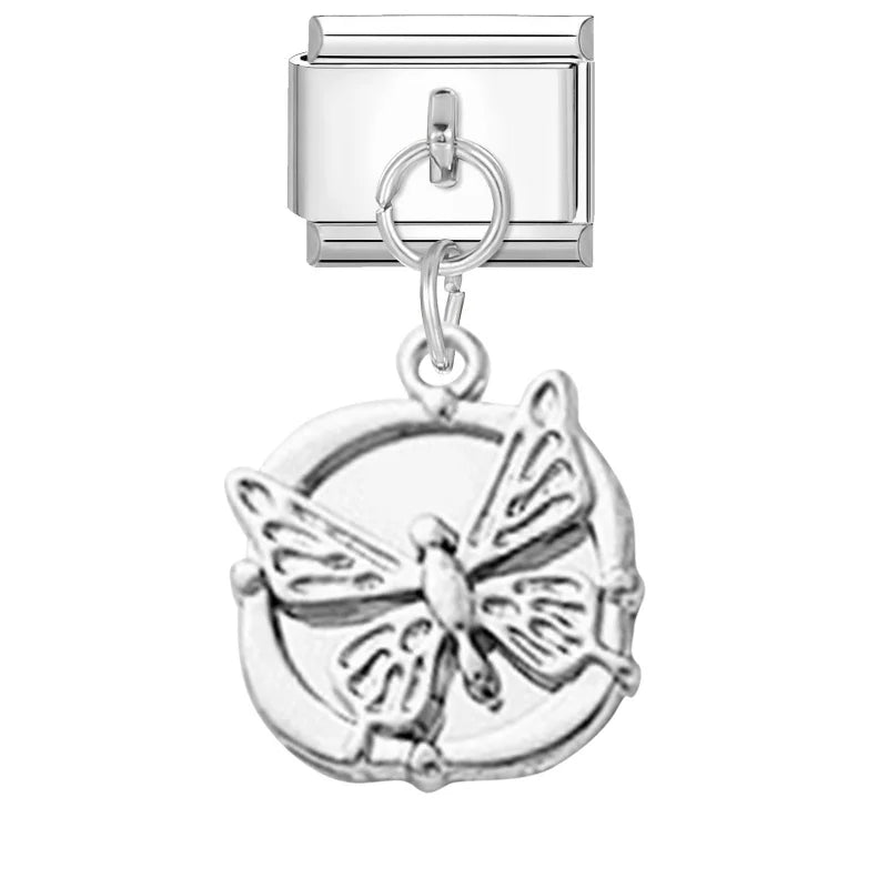 Wholesale Fashion Round Moon Shell Heart Seahorse Italian Charm Link