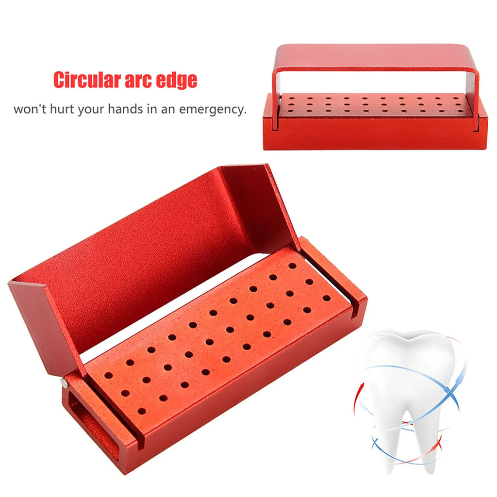 30 Holes Aluminium Disinfection Box Case Dental Bur Burs Block Holder Autoclavable Dentist Tool Burs Block Holder Dentist Tool Qme