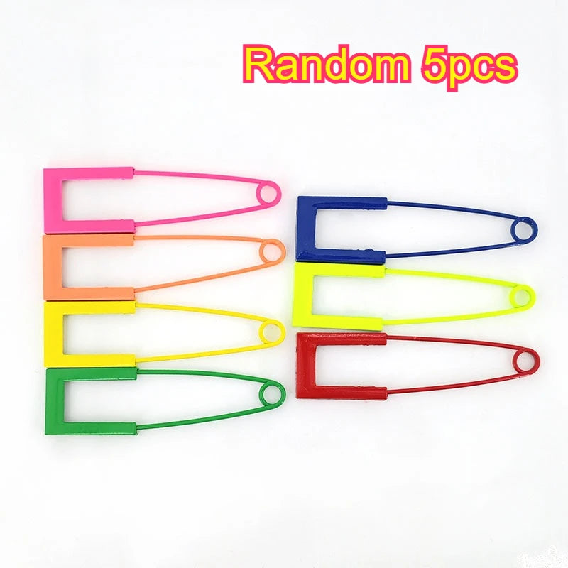 Colorful Square Safety Pins Metal Brooch Clips for Clothing Sewing Craft Decor Qme Random 5pcs
