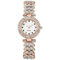 1pcs/2pcs Luxury Fashion Women Watch Set Silver Strap Ladies Quartz Wristwatch Alloy Bracelet for Ladies Jewelry Set Clock Gift Qme Rose Gold