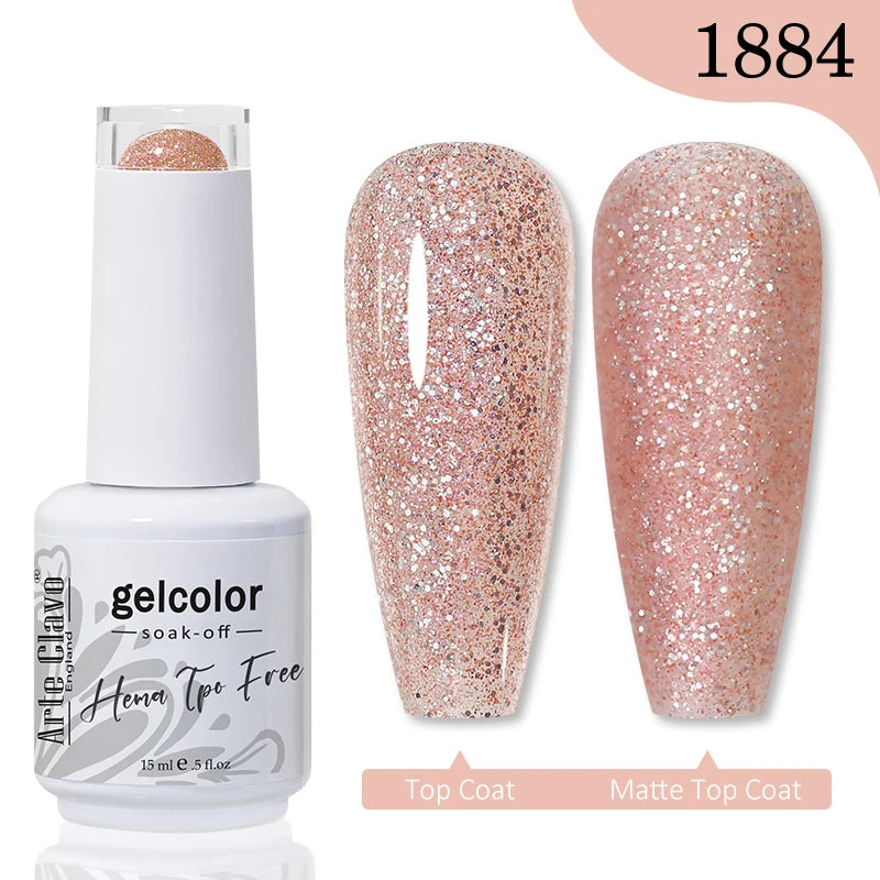 Arte Clavo Crystal Crushed Diamond Pink Blue Gel Nail Polish 2026