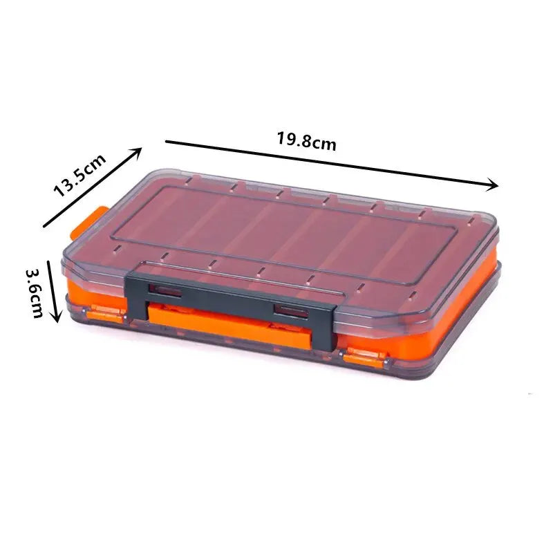 Fishing Tackle Box Storage Carp Container Case for Artificial Baits Lures Fly Waterproof Accessories Double Sided Fishing Tool Qme orange