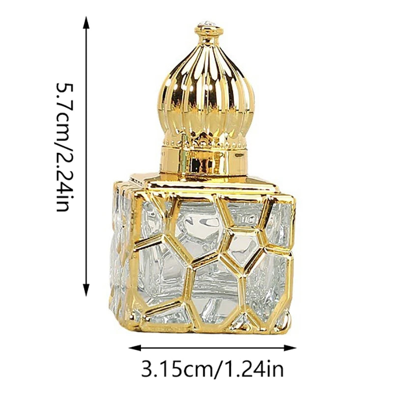 Cube Gold Glass Bottle Empty Cosmetic Containers Travel Portable Qme