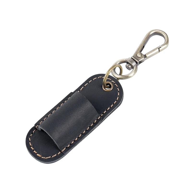 Pen Lanyard Holder Keychain Portable Pencil Protector Clipboard PU Qme Black
