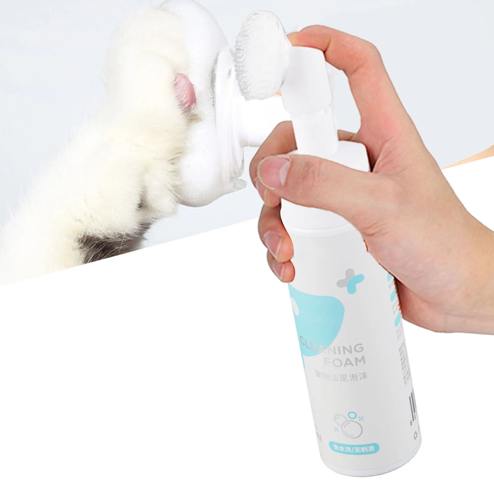 200ml Gentle Pet Paw Cleaning Foam No Rinse Dog Cat Foot Cleaner Spray Claw Care Hygiene Wash Free Cleaning Supplies for Pets Qme
