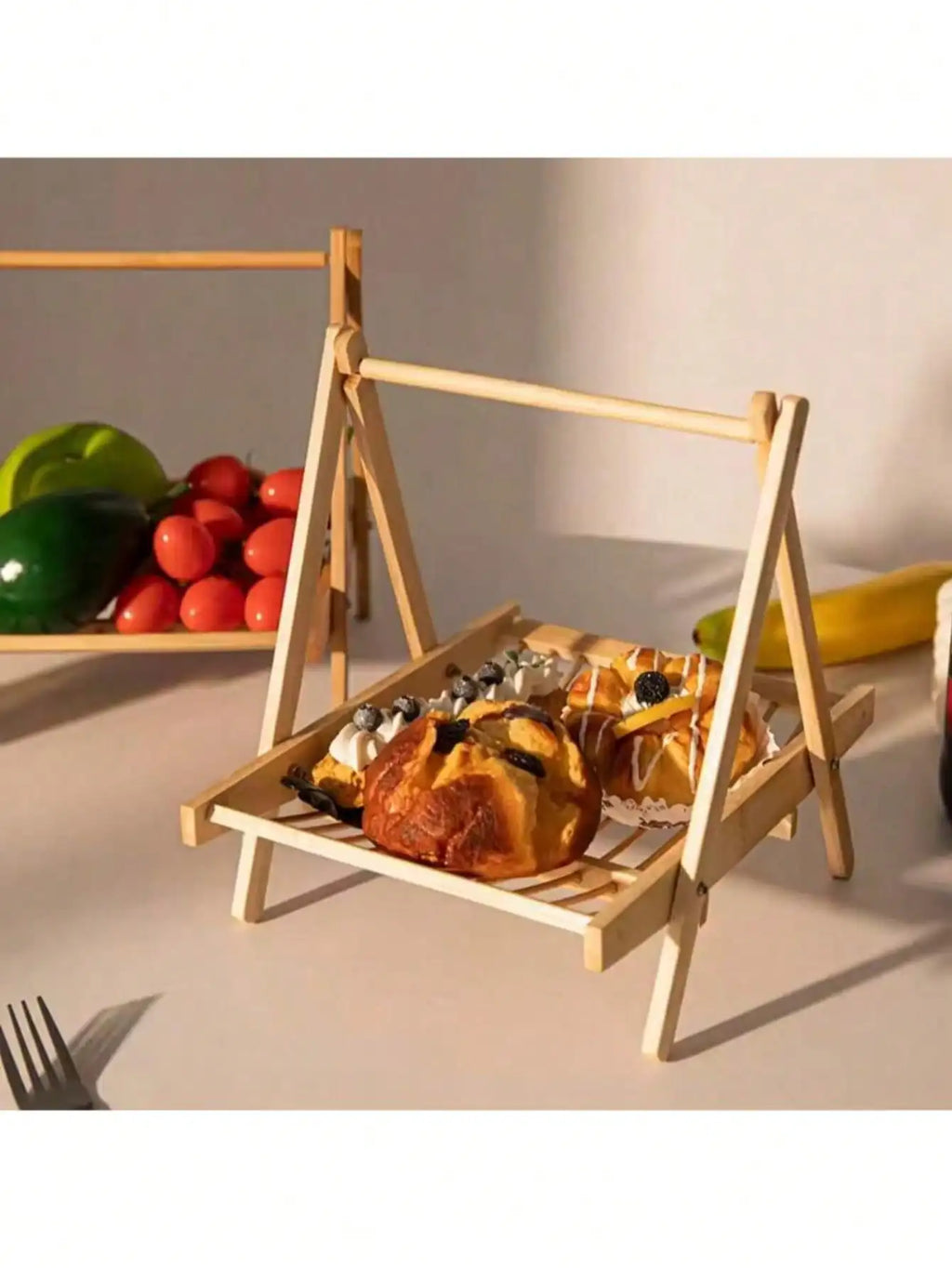 Multifunctional Solid Wood Folding Tray Food Storage Drying Qme