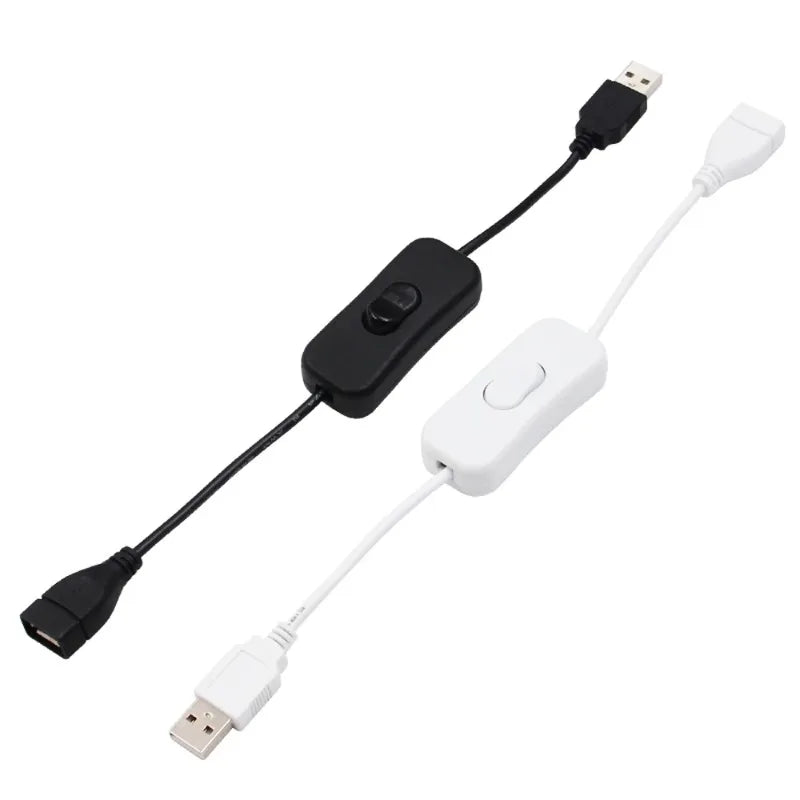 5pcs USB 2.0 Extension Cable Male to Female with On/Off Switch 2A Current for LED Strip Mini 501 Copper Cord Qme