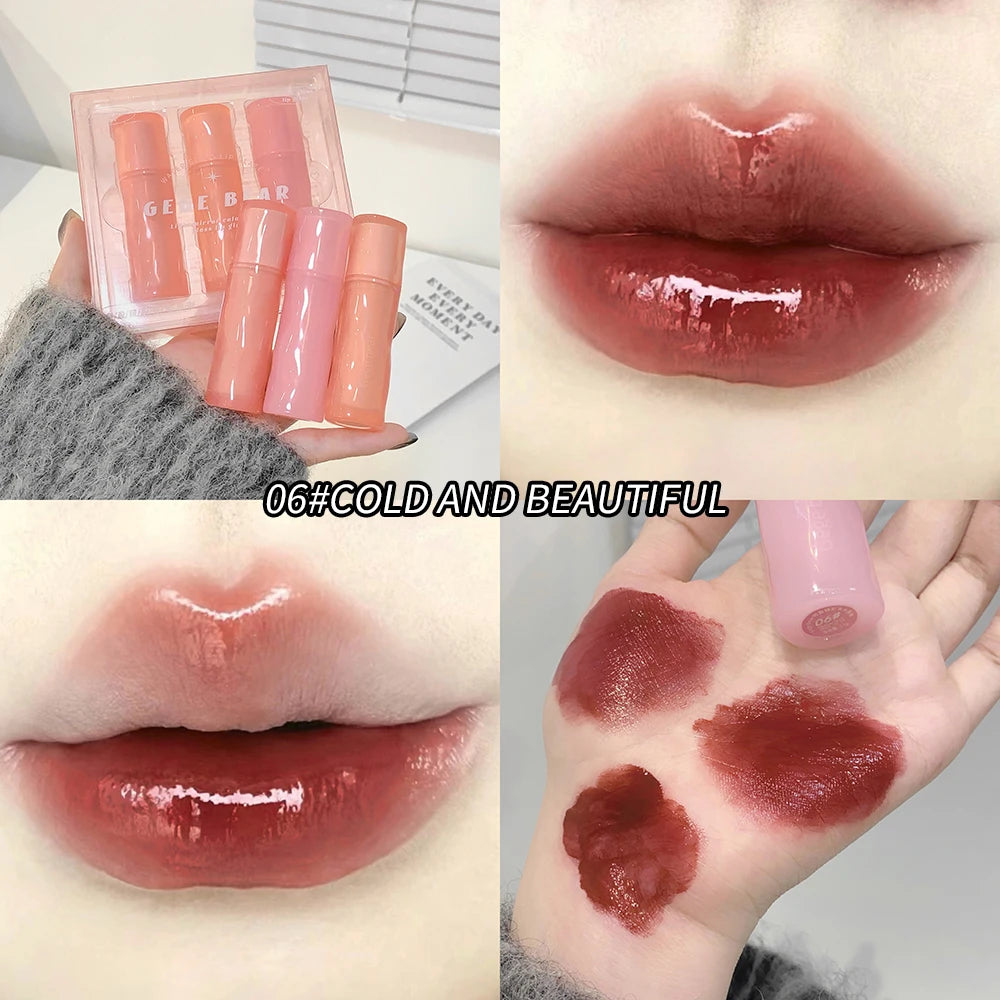 Gege Bear Light Mirror Water Gloss Lip Glaze Moisturizing Valentine's Qme GX1135-6
