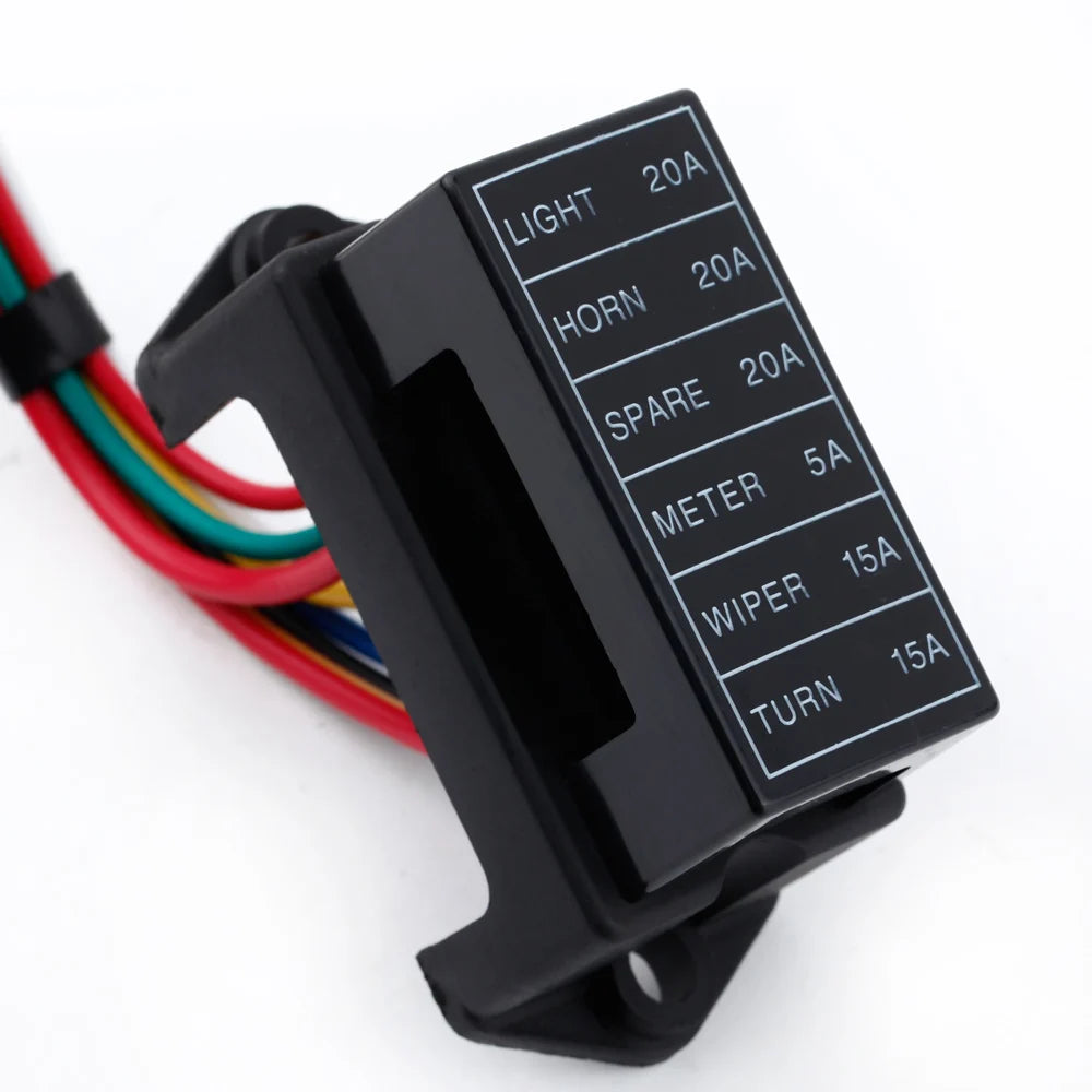6 Way DC32V Circuit Car Trailer Auto Blade Box Block Holder ATC ATO 2-input 6-ouput Wire Automotive Block Holder Qme
