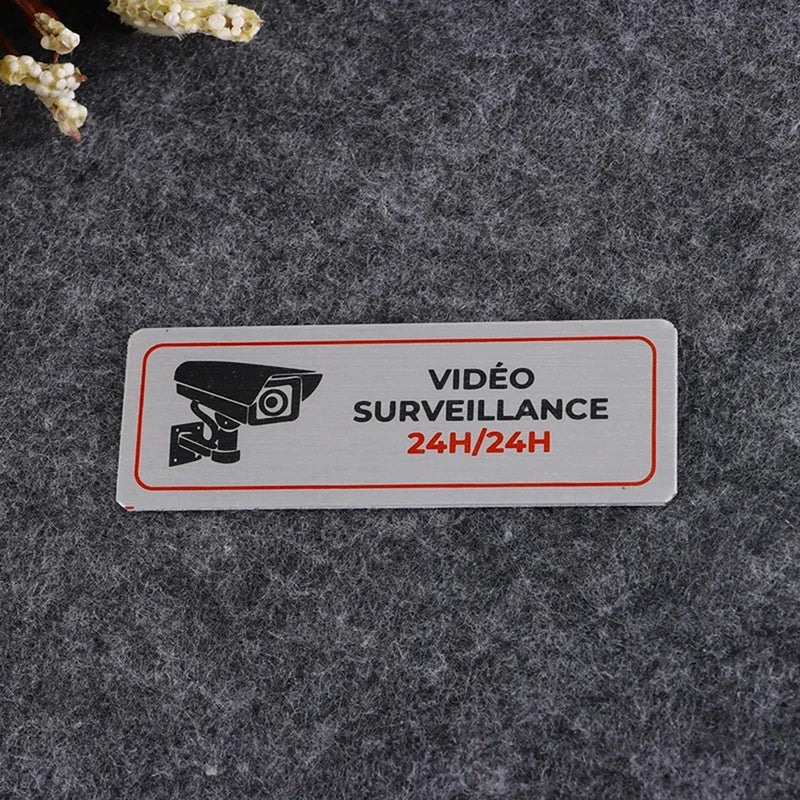 Aluminum Watch Video Surveillance Warning Sign Private Camera Qme C