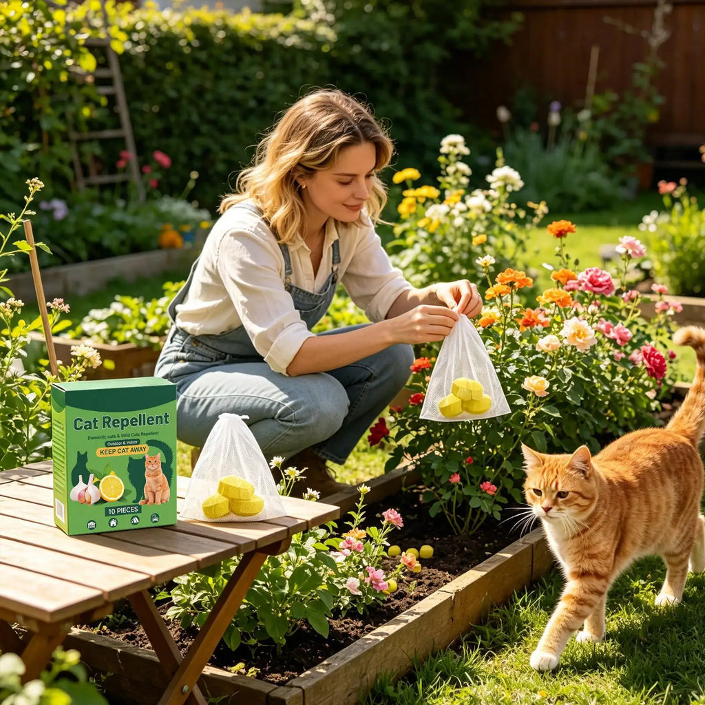 Cat Away Outdoor Cat Scratching Prevention Tablets Kitten Digging Prevention Tablets for Outdoor Patio Garden Lawn Backyard Qme