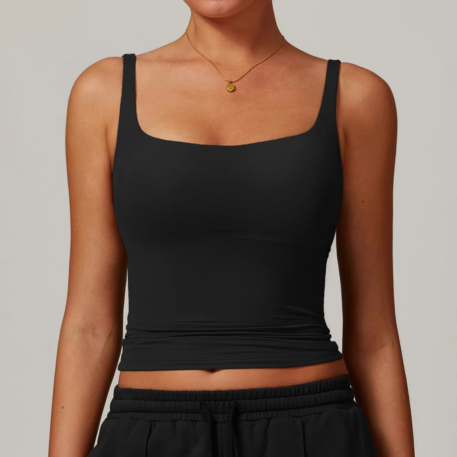 B Summer Women's Workout Yoga Tank Top Quick-Dry Gym Sports Vest Female Running Tight Top Women U-Back Fitness Underwear Qme Advanced Black S