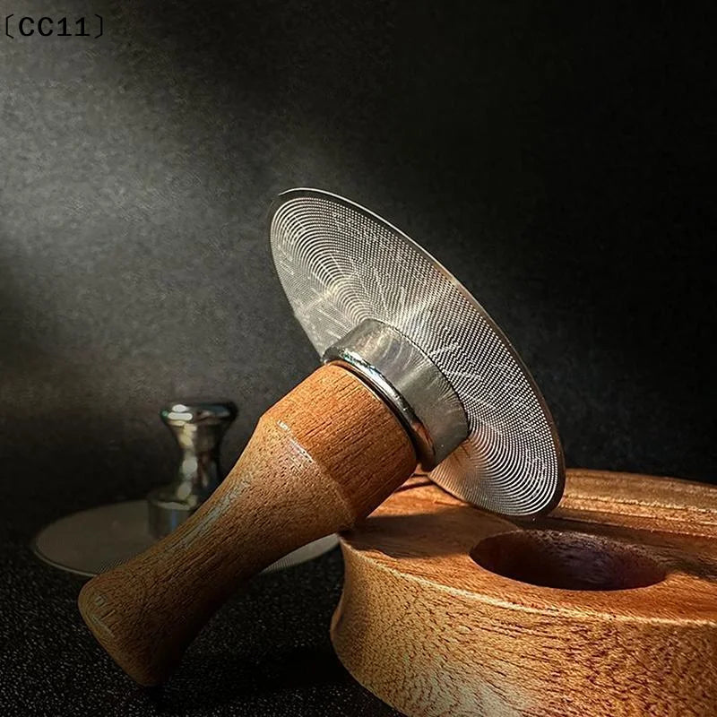 Espresso Puck Screen Magnetic Supplies Wood Handle 51 53 Stainless Qme