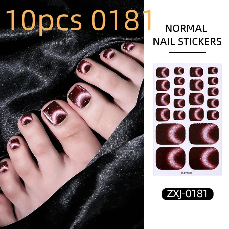 Cat Eye Nail Art Stickers Self Adhesive Toe Nails Full Cover Toenail