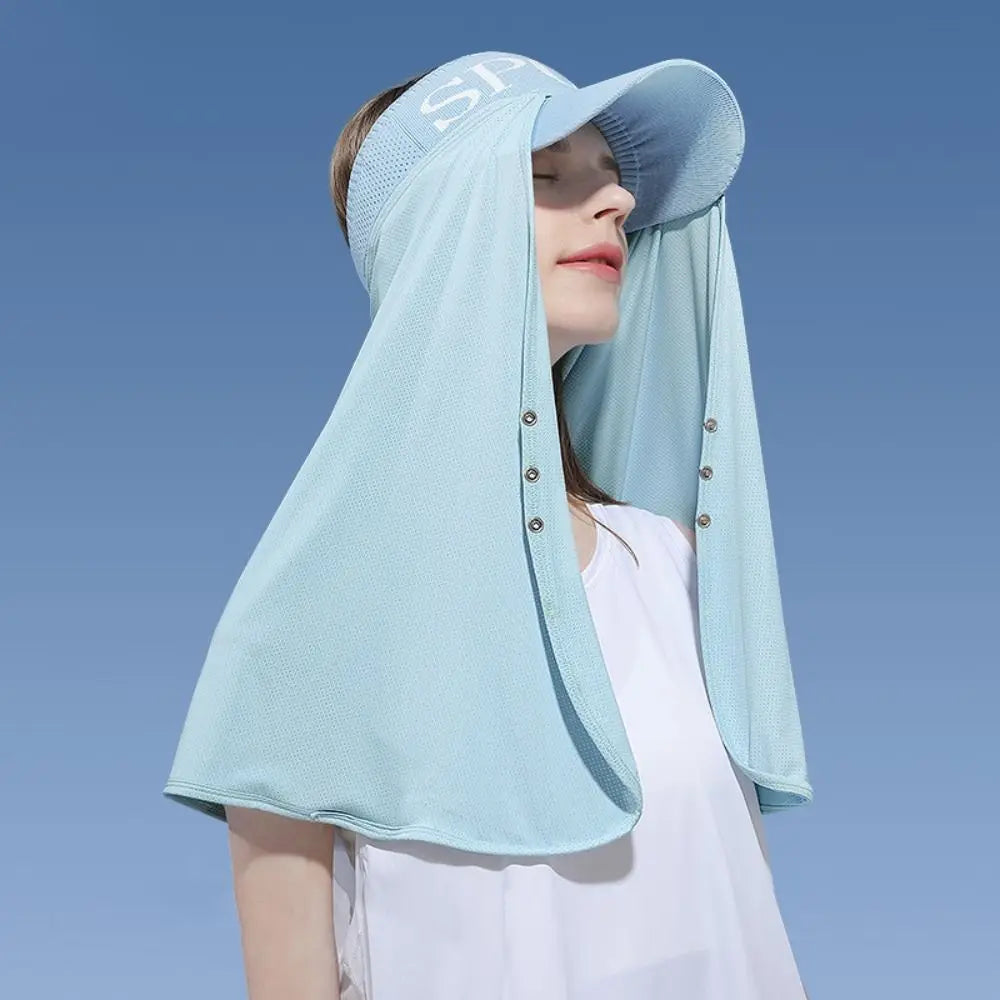 Breathable Solid Color Ice Silk Sunscreen Mask Quick Drying Scarves Cycling Scarf Neck Protector Shawl Face Veil Cycling Qme