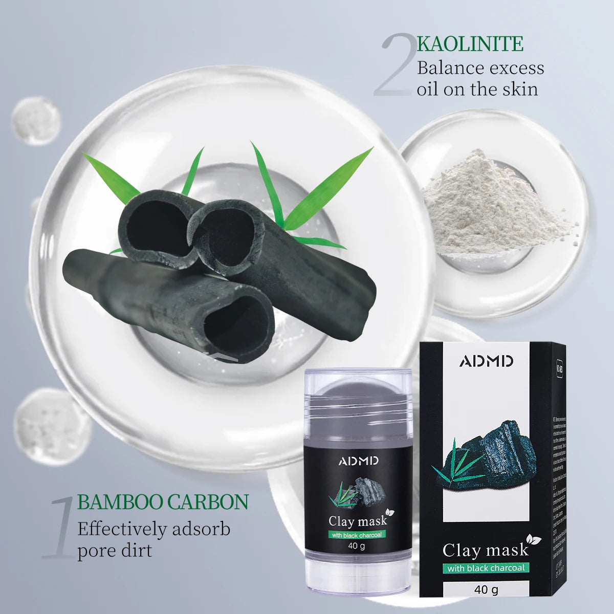 Bamboo Charcoal Moisturizing Mud Film Stick Natural Ingredients Cares Qme