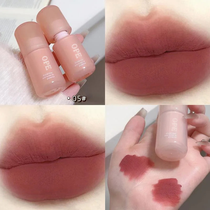 Matte Lip Mud OPE Nude Apricot Long Lasting Waterproof Velvet Smudge Qme A4-07-05