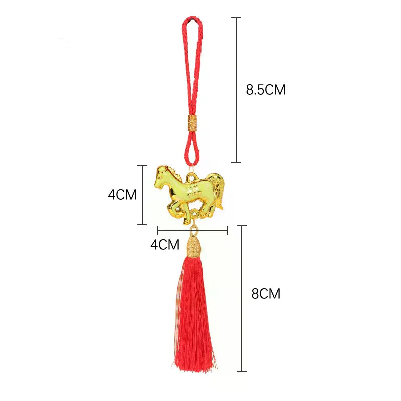1/6Pcs 2026 Year Of The Horse Wall Hanging Ornament Pendant Lucky New Year Oil-Drip Horse Pendant Decor Home Hanging Supplies Qme