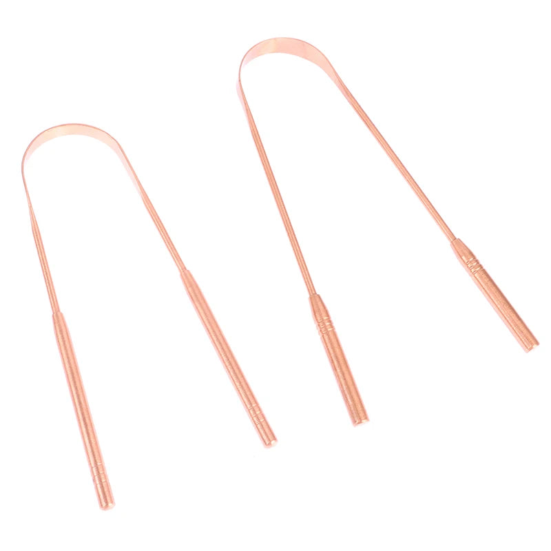Copper Tongue Scraper Cleaner Toothbrush Dental Oral Care Hygiene Qme