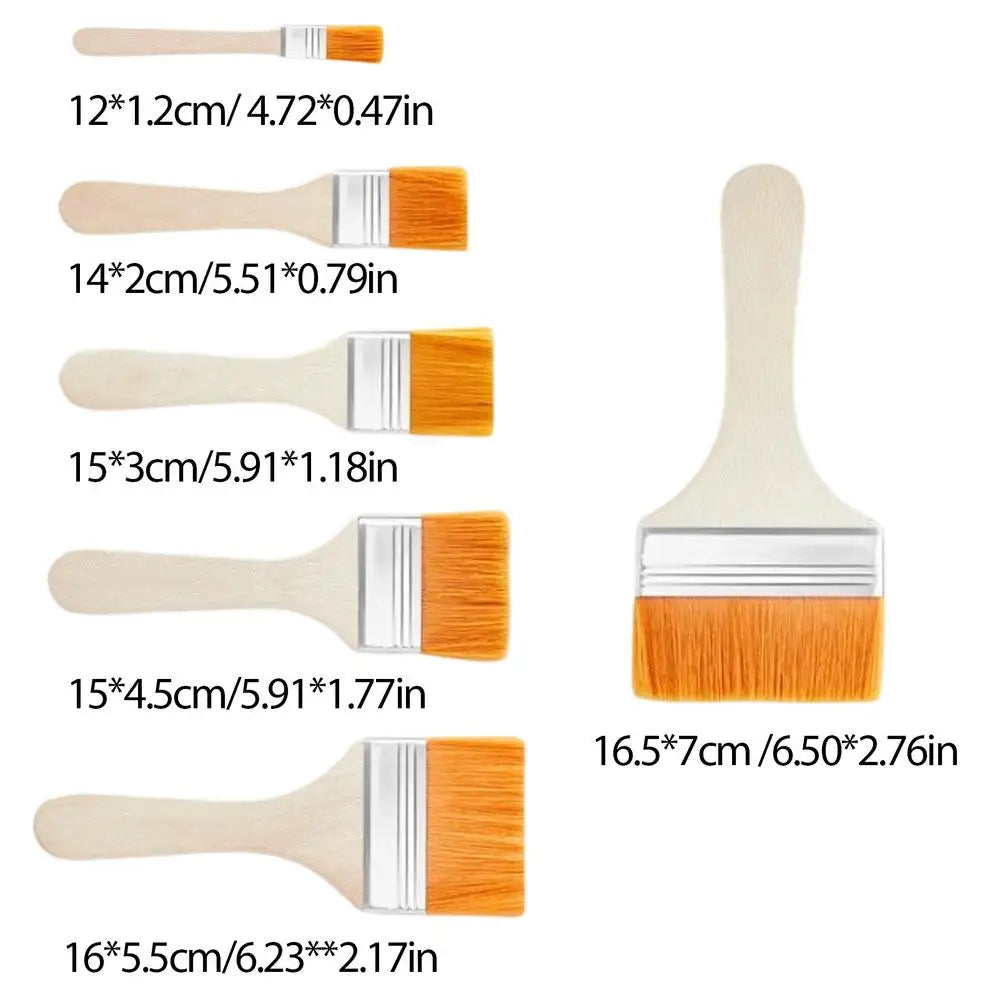Paint Brushes 6-Piece Flat Art Supplies Craft Tool Painting Coloring Qme White China Mainland