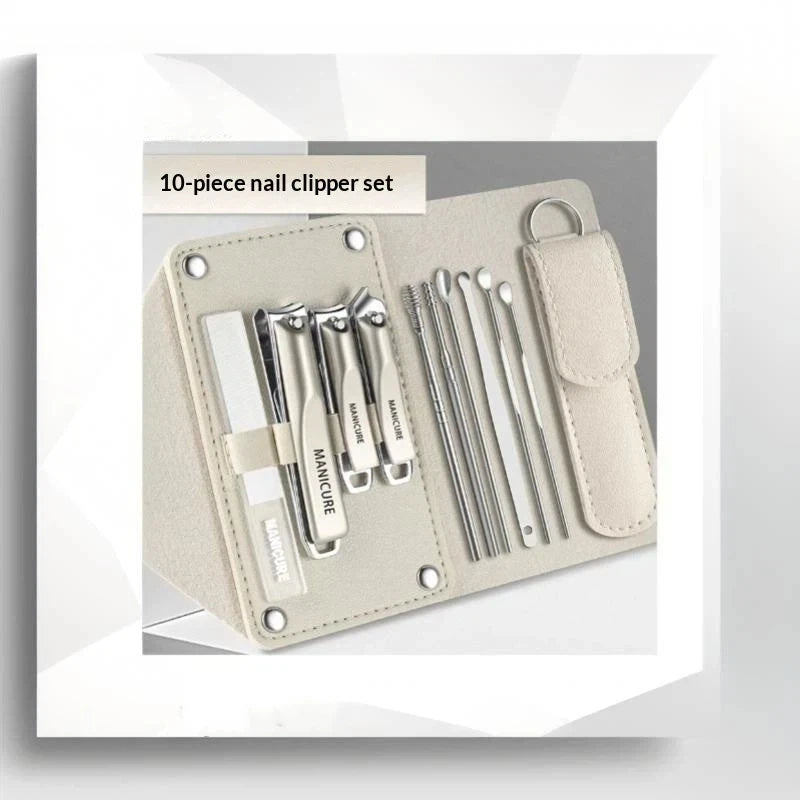 10-Piece Professional Nail Clippers Stainless Steel Manicure Pedicure Qme