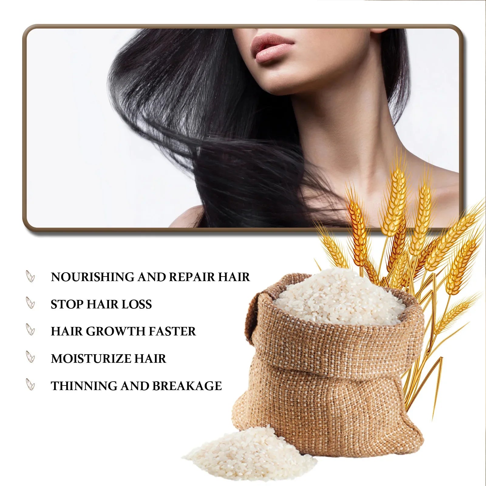 Rice Shampoo Fermented Rice Water Essence Works for All Hair Types Natural Ingredients & Handmade for Hair Growth Hair Qme