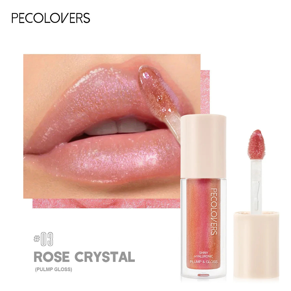 Moisturizing Lip Lacquer Sparkling Gel Gloss Shiny Glittery Glass Qme 03