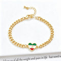 Classic Enamel Art Gold Plated Venezuela Colombia Flag Cuban Chain Bracelet for Men Women Holiday Anniversary Jewelry Fine Gift Qme 10