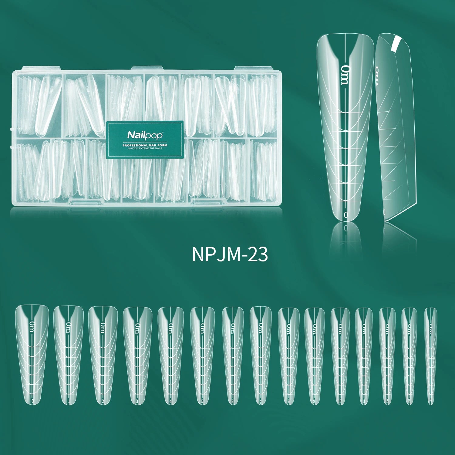 Nailpop Dual Forms Square Coffin Shape Quick Building Gel Mold Full Qme JM23-Clear 150