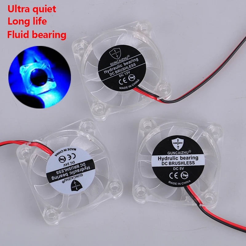 4010 DC 5v 12v 24v Cooling Fan LED Iight Emitting Hydraulic Bearing Qme