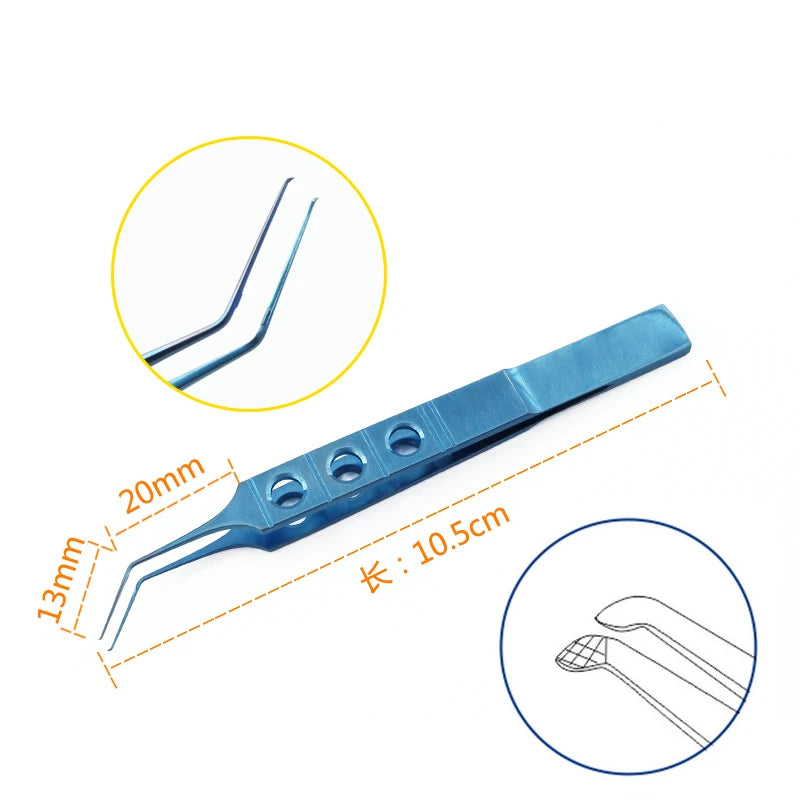 Utrata Capsulorhexis Forceps Tweezers Titanium Curved Angled Qme