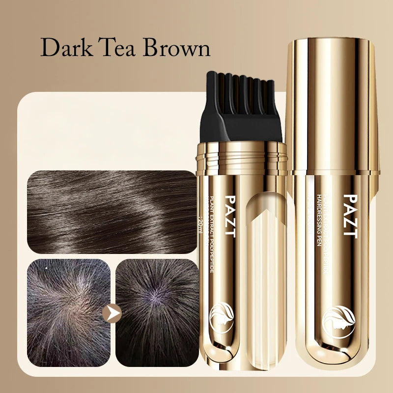 Hair Pen One-swipe Black Dye Comb Instant Gray Root Coverage Qme 03Black Tea