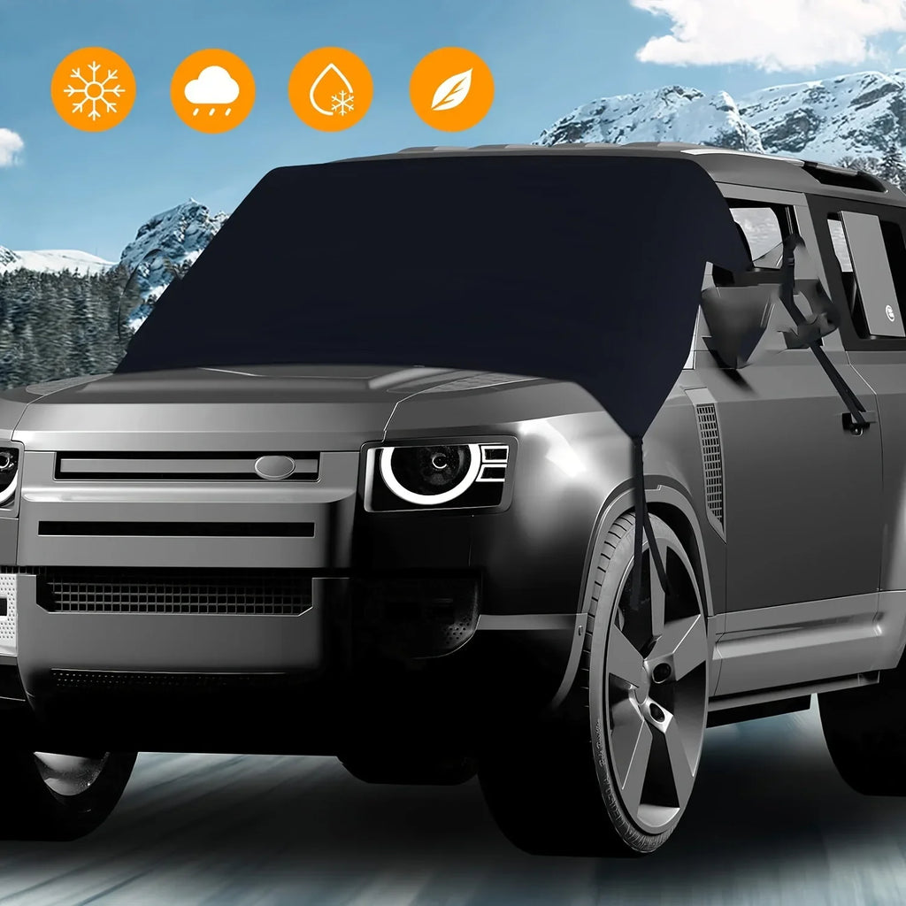 1pc 600D Anti-icing Windshield Cover, Waterproof Windshield Cover, Against Snow, Ice, Frost Dust, Foldable Winter Cover Qme